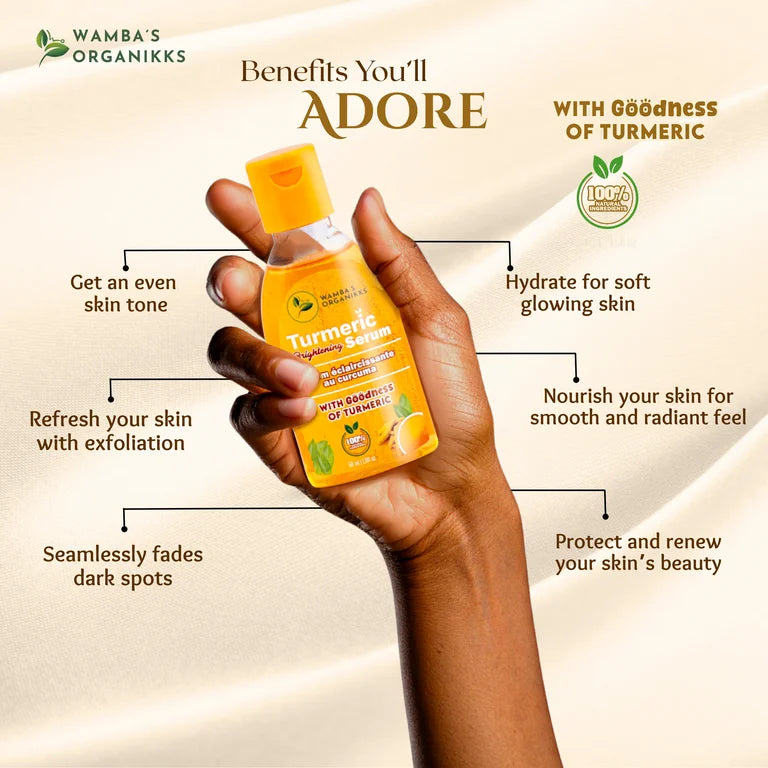 Turmeric Brightening Serum – Fades Dark Spots, Hydrates & Evens Skin Tone 1.69oz