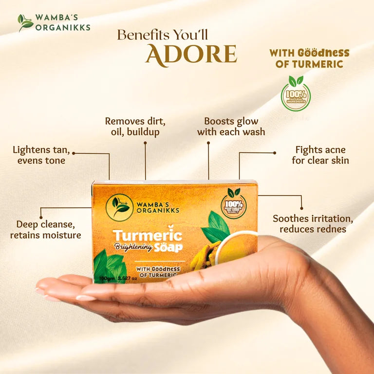 Turmeric + Kojic Brightening Soap, Reduces Acne, Scars & Blemishes 100g | 3.38oz
